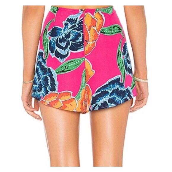 Show Me Your MuMu Sawyer Floratopia Shorts Floral Chiffon In Pink Size XS - Picture 3 of 12